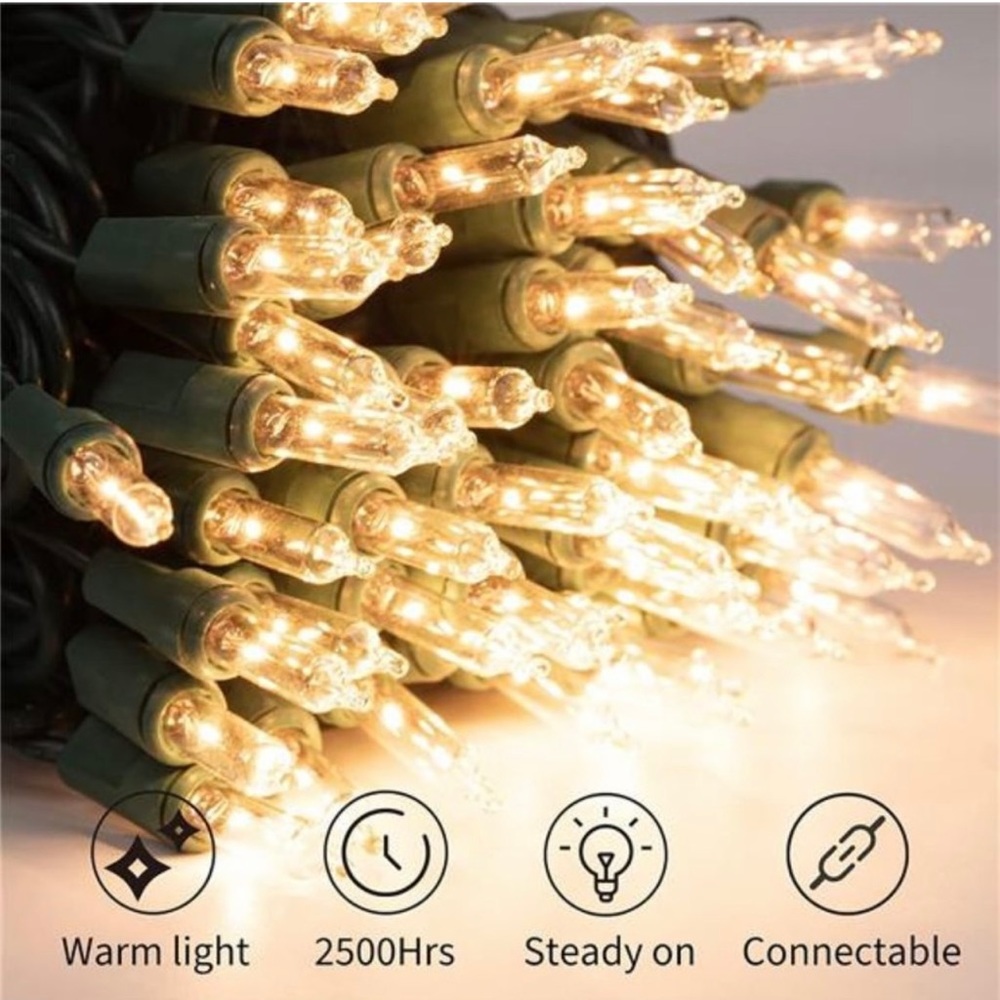 300 Clear Christmas String Lights 62.5 Ft Incandescent Bulb Mini Lights - Picture 1 of 9